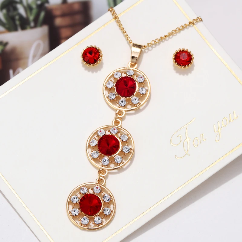 Vintage African Stone Beads Jewelry Set - Women's Statement Necklace and Earrings for Wedding, Bridal Accessories in Gold Color image 3