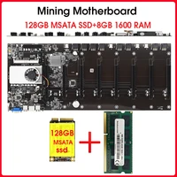 riserless mining motherboard 8 gpu bitcoin crypto etherum mining with 128gb msata ssd ddr3 8gb 1600mhz ram set