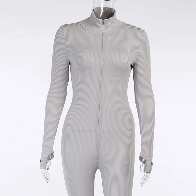 

2020 Autumn Winter Women Embroidery Slim Jumpsuit Casual Sexy White Knitted Bodycon Jumpsuits Overall Long Sleeve Skinny Rompers