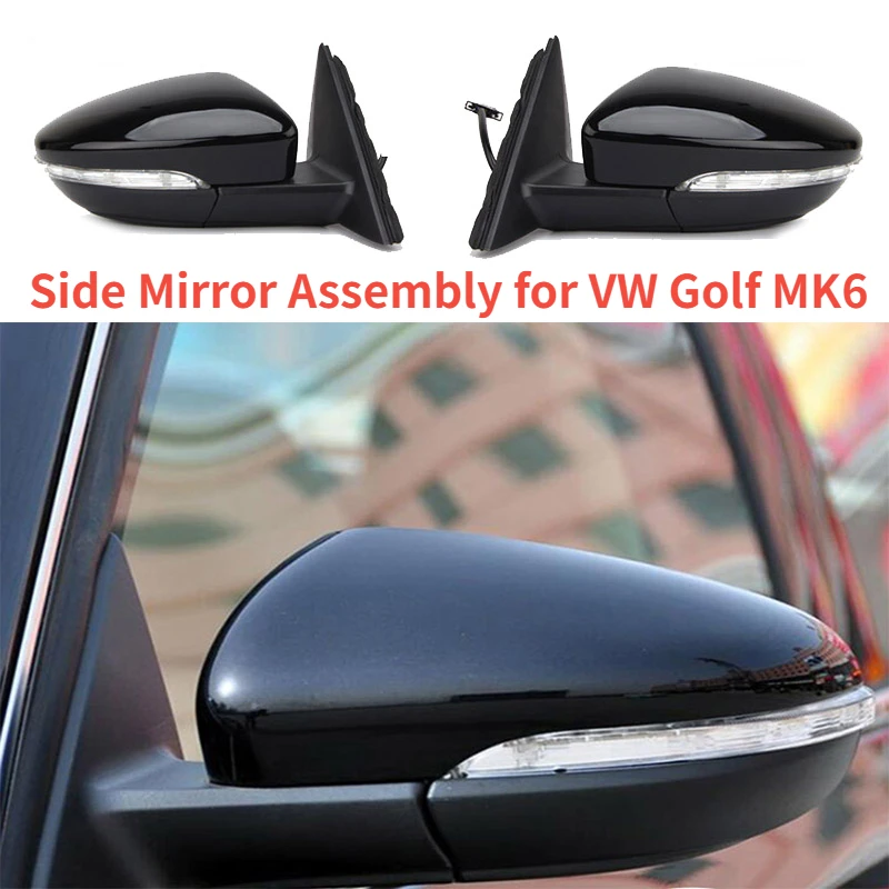 

Auto Power Heated Fold Turn Signal Side Mirror Assembly for VW Golf MK6 2009 2010 2011 2012 5KD857501 5KD857502 Car Accessories