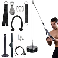 fitness diy gym pulley cable machine attachment system adjustable 2 5m cable workout arm biceps triceps hand training equipment