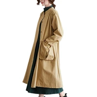 spring autumn 2021 oversized loose women coat single breasted trench coat big pocket female windbreaker outwear abrigos mujer