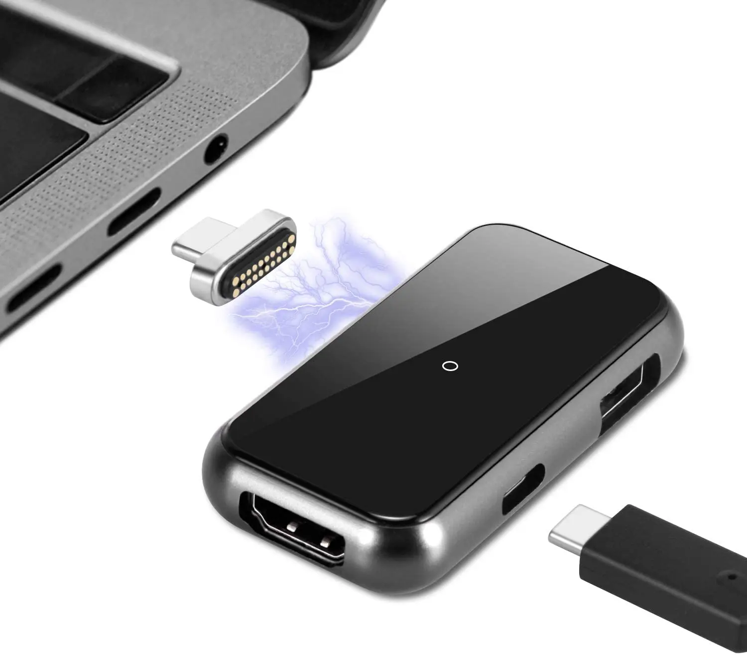 

Magnetic USB C 3 in 1 Hub,20Pins Type C Adapter,with 4K HDMI,USB 3.0 and PD Charging for MacBook Pro/Pixelbook/Matebook/Dell XPS