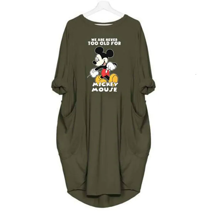 Benemaker Plus 5XL Maternity Mickey Mouse Dresses Women's Pregnancy Long Sleeve Dress Clothes For Women Pregnant Nursing YC011