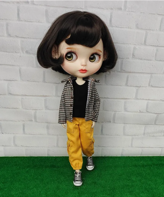 1/6 Комбинезоны для кукол Blyth брюки Blyth клетчатое пальто Blyth одежда(подходит для blyth, azone, ob24, Lai, mmk, ICY, кукла 1/6