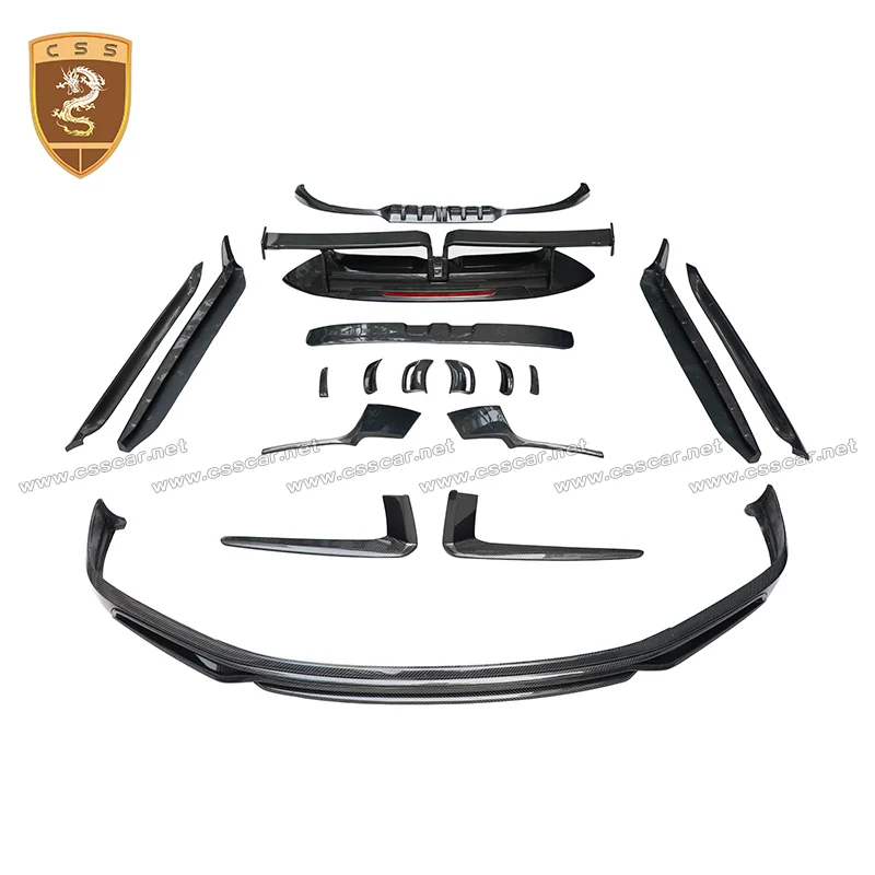 

Real Carbon Fiber Front Bumper Rear Bumper Side Skirts Rear Spoiler Fit for Porsch 992 Techart Style Body Kit Car Accessories