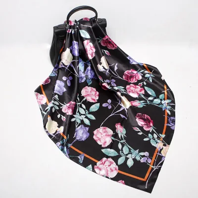 Foulard en soie mode Satin châle écharpes grande taille 90*90cm carré cheveux/tête foulards femmes bandana |