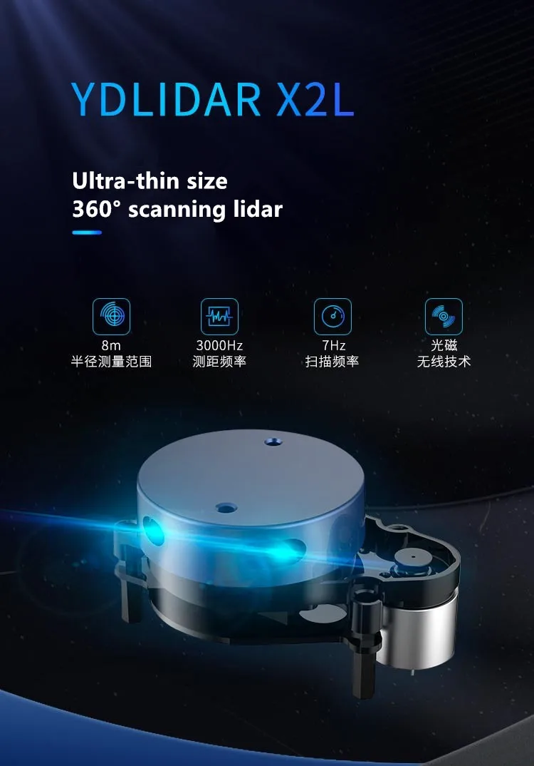 YDLIDAR X2L-недорогой 2D 8m лазерный радар сканер дальности сенсорный модуль для ROS SLAM