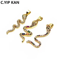 c yip kan fashion color zircon pendant spotted snake pendant animal pendant diy jewelry accessories as a gift for friends