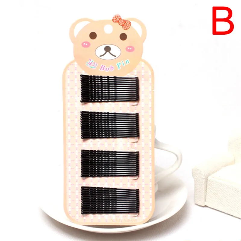 40 шт./компл. черные шпильки Кудрявые Волнистые ручки профессиональные заколки