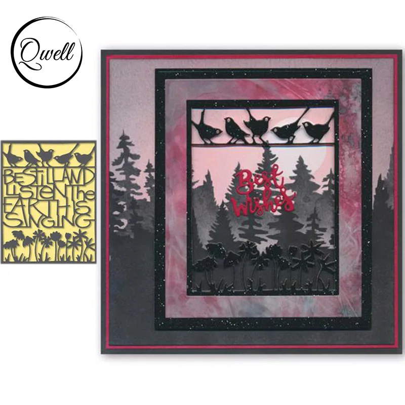 

QWELL фоновые металлические Вырубные штампы для скрапбукинга и изготовления карточек тиснение ремесло новые 2019 вырубки