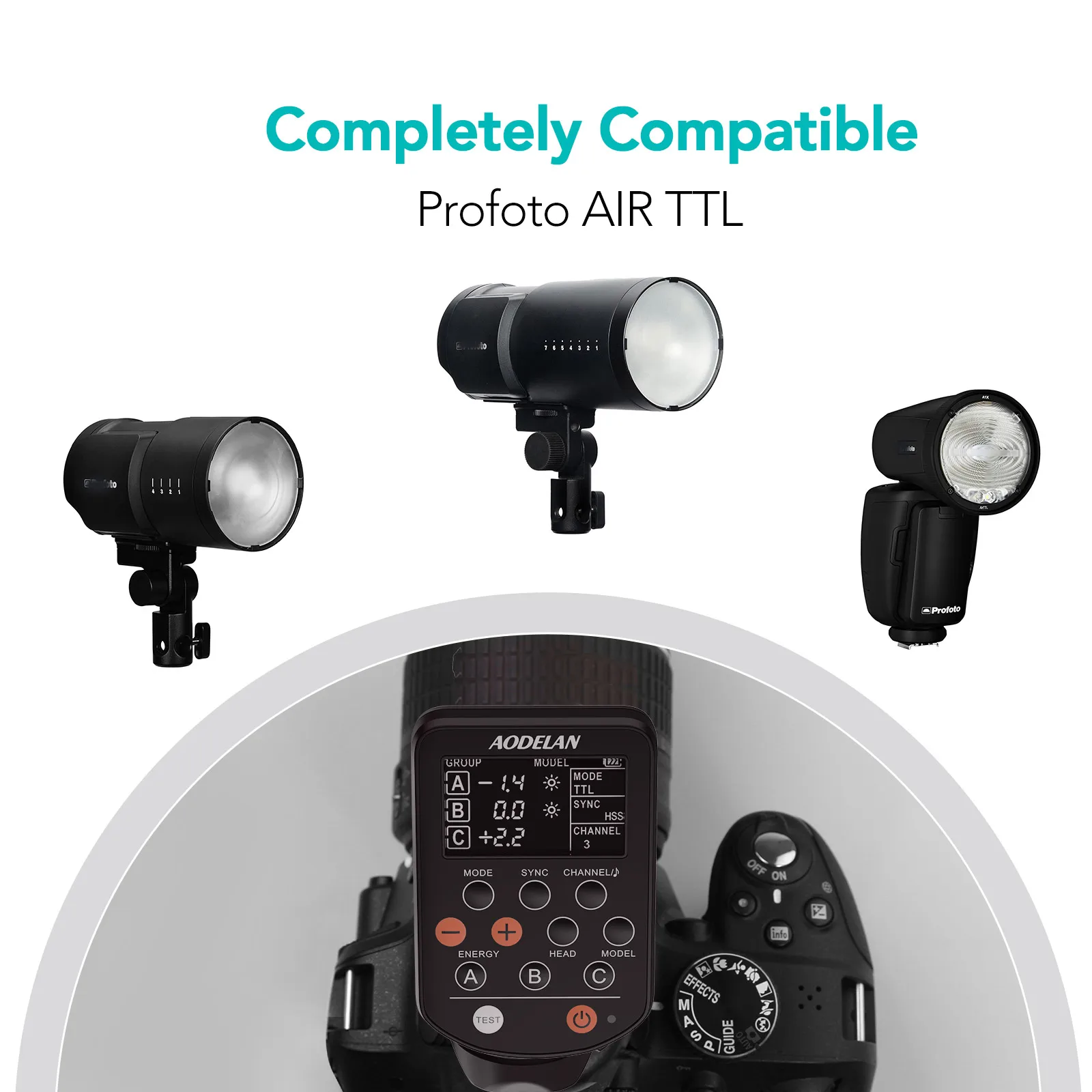 Беспроводной триггер вспышки AODELAN E4 TTL для Profoto A1 A1X B2 B10 B1X D1 D2 Pro-10 Заменяет пульт