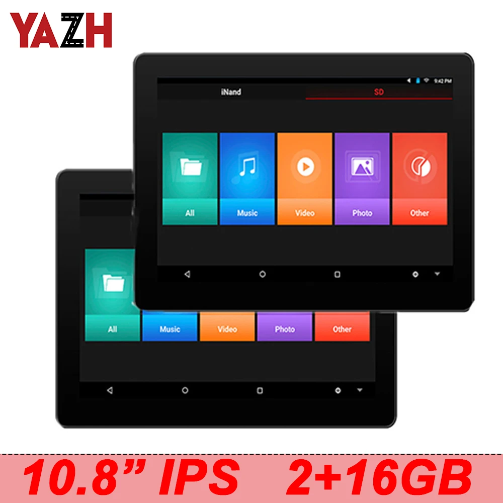 Автомобильный монитор подголовника YAZH 10 8 дюйма 16 ГБ android 1920*1080 HD дисплей fm