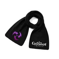 genshin impact cartoon scarf woman printing men shawl casual kawaii keep warm scarves autumn winter black japanese neck guard