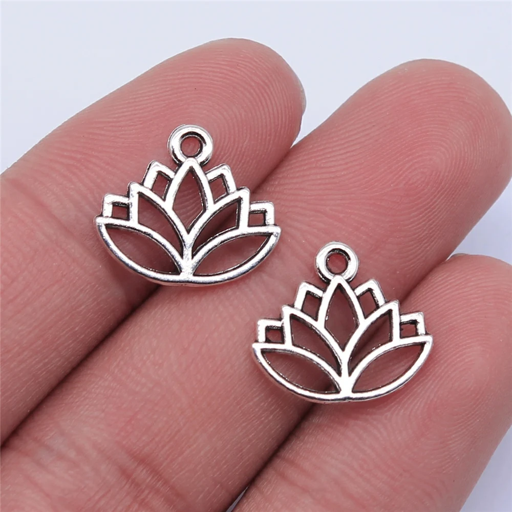 

300pcs Charm Lotus 16x14mm Metal Alloy Jewelry DIY Accessories For Jewelry Making