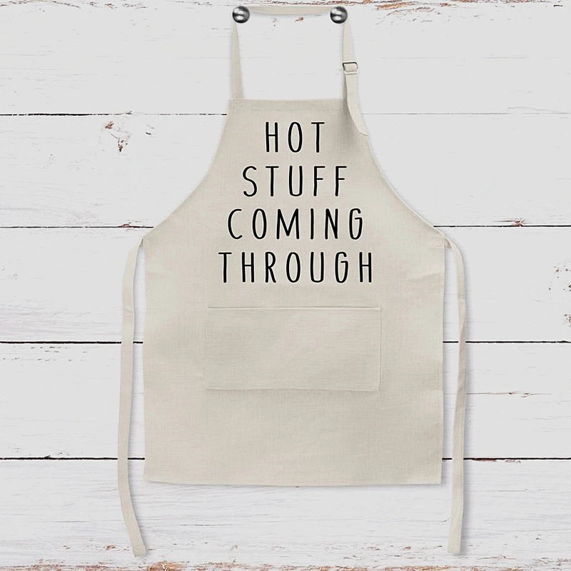 

Изготовленный на заказ "Горячая вещи, проходящий через" Веселые барбекю гриль Винтаж фартук, персонализированные мастер подарок для мужа с ...