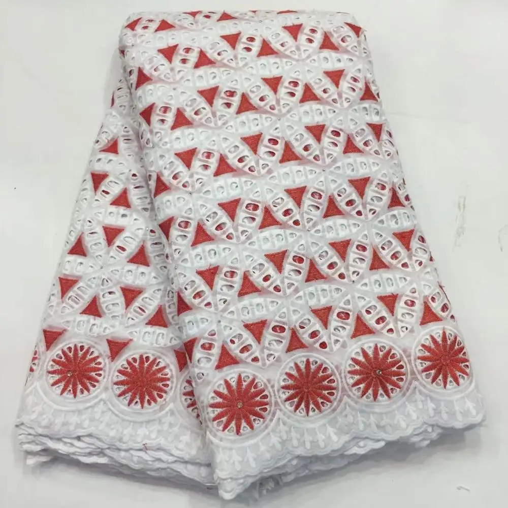 

2020 New Design Nigerian Lace Fabric High Quality Pure Cotton African Stones Lace Fabric Wedding Swiss Voile Lace In Switzerland