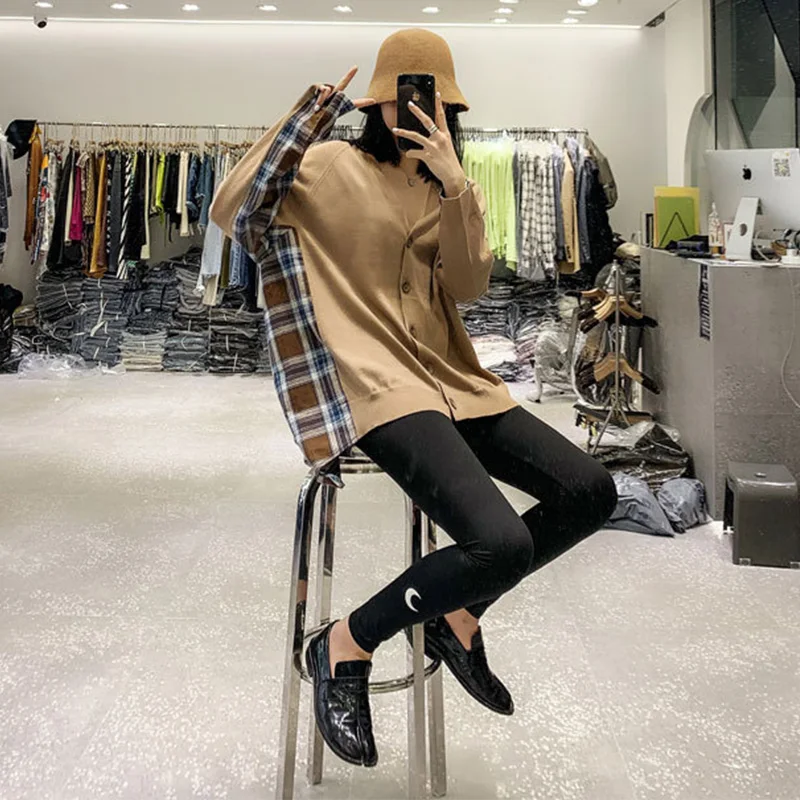 Женские леггинсы с принтом Луны повседневные эластичные спортивные брюки для