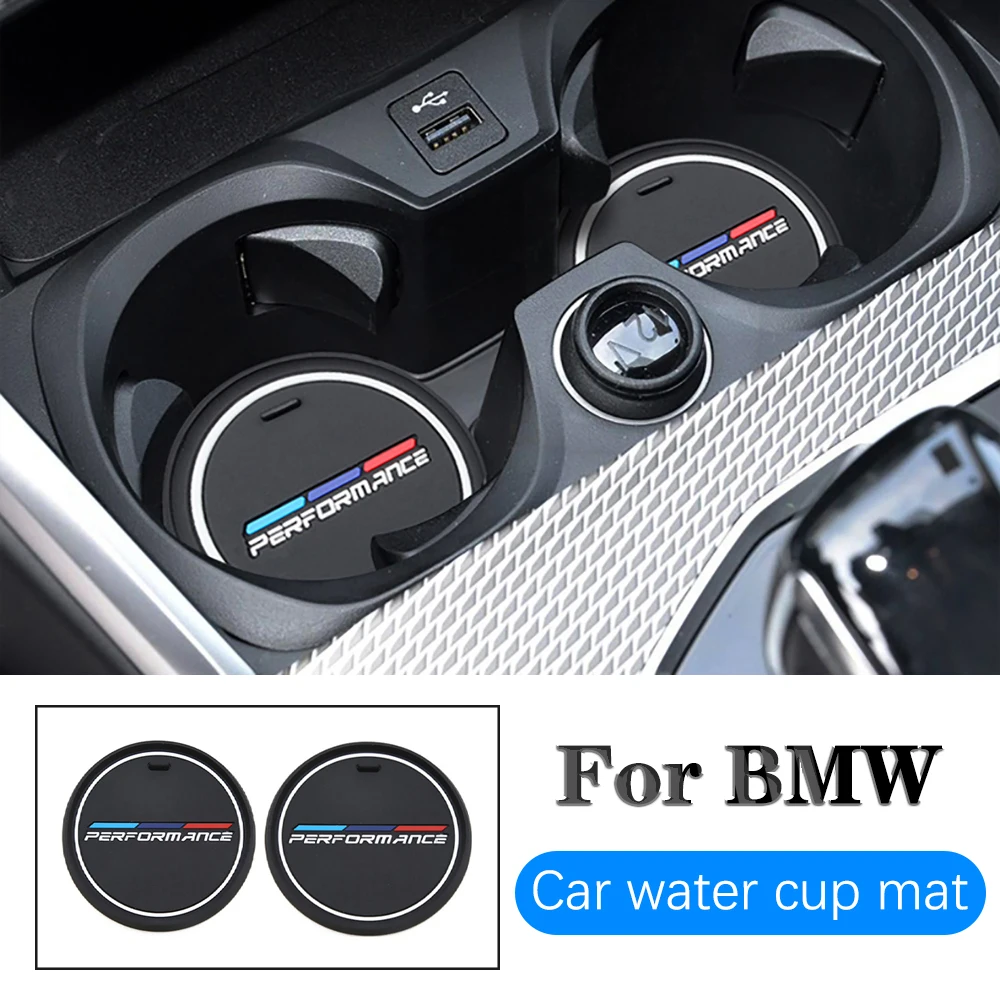 

2PCS Car Coasters Cup Holder Mats for BMW E90 E60 F10 G30 F30 F20 G20 X5 F15 E70 E91 F31 F11 X3 F25 X1 F48 F34 F36 Accessories