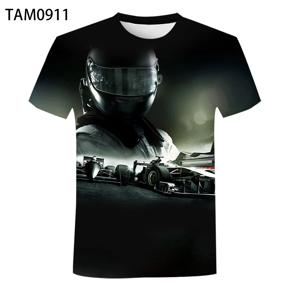 Футболка F1 с гоночным автомобилем Новинка лета 2021 3D печать мужская и женская