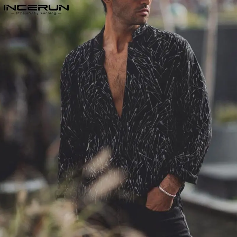 

Рубашка Мужская дышащая, с воротником-стойкой и длинным рукавом, на пуговицах, 2021