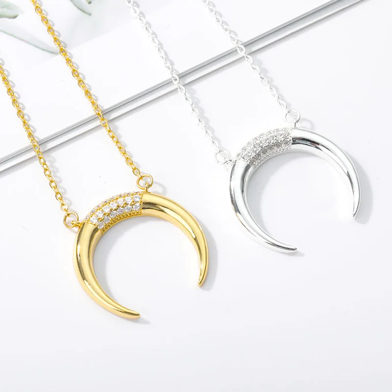 Цепочка с подвеской в виде Луны для женщин и мужчин голубой чокер из нержавеющей