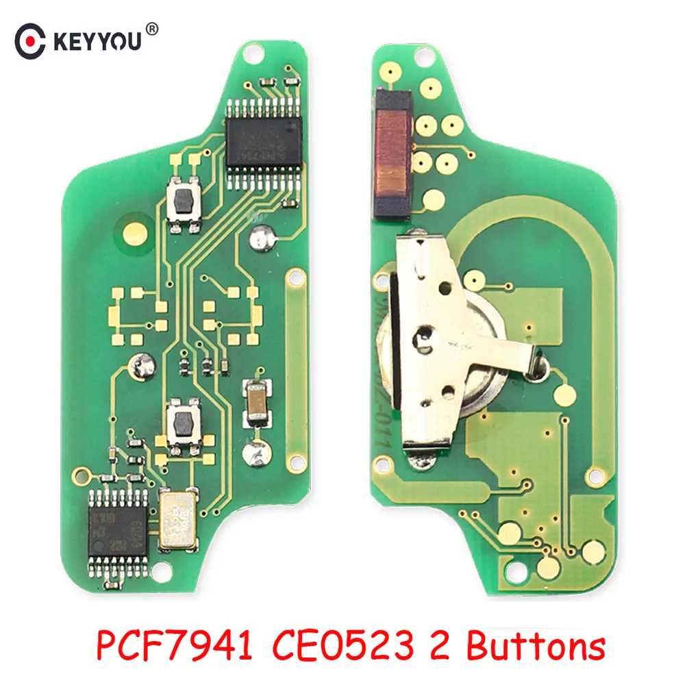 KEYYOU ASK Электронная Печатная плата дистанционного ключа 2 кнопки CE0523 для Peugeot 807 407