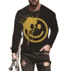 Новинка 2022 мужские повседневные спортивные футболки Smiley ele ts с 3D принтом уличные трендовые Футболки с длинным рукавом