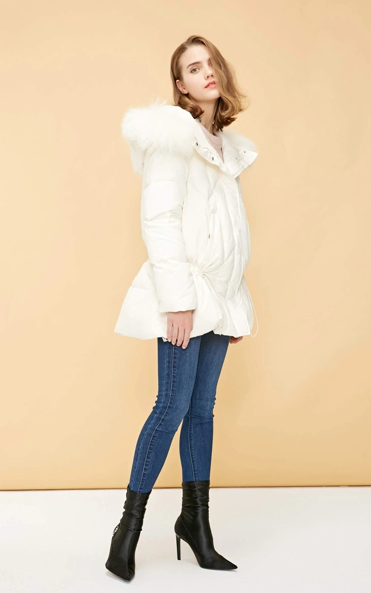 Vero Moda Женская куртка-пуховик с капюшоном из меха енота на шнурке | 318423539