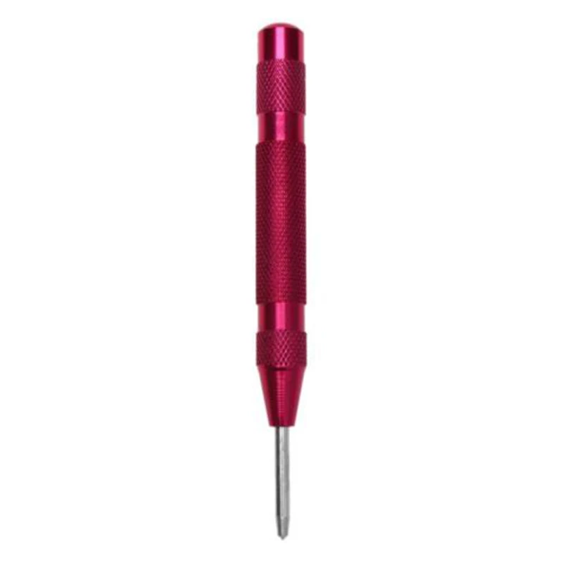 1pcs Red Сверхмощный Автоматический Центровой пробойник 5 дюймов пружинный металлический деревянный маркер вмятин - Цвет: 1pcs Red