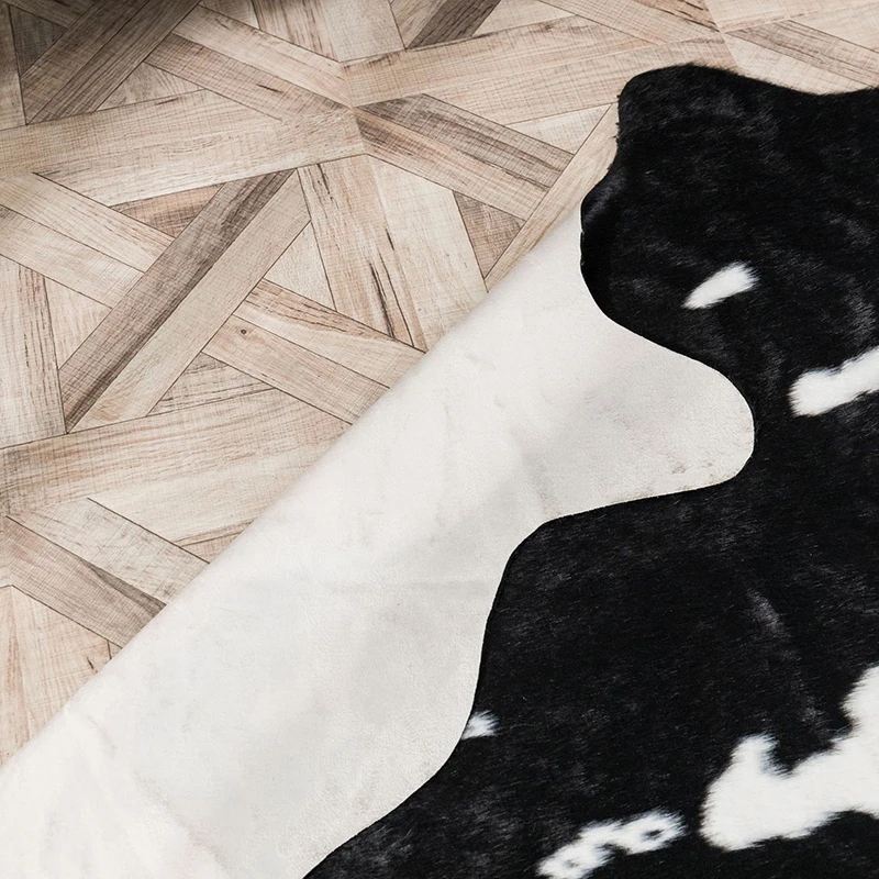 

NEW Simulation Cow Carpet Modern Style Irregular Rug for Bedroom Living Room Home Floor