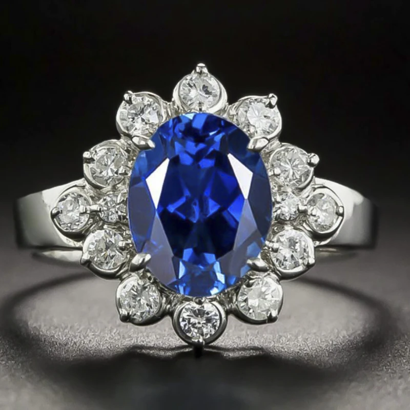 

Popular Hot Sale European and American Fashion Crystal Petal Shape Exquisite Inlaid Ladies Rings Wholesale jewlery for women