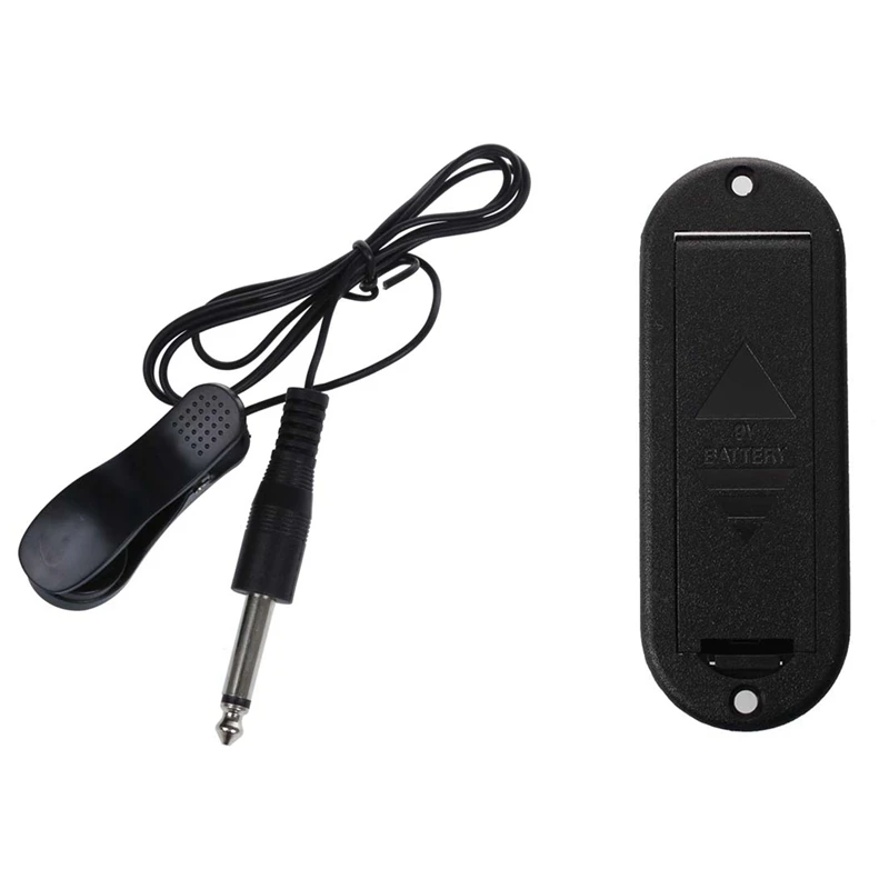 

General Guitar Acoustic Clip On Pickup Piezo Contact Microphone With Active Guitar Bass Pickup 9V Battery Case Box