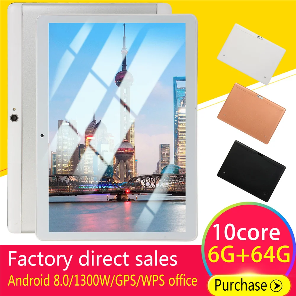 

2021 The latest 10-inch tablet 6GB RAM 64GB/128GB ROM 4G LTE 13.0/8.0MP 1280X800 Android 8.0 tablet
