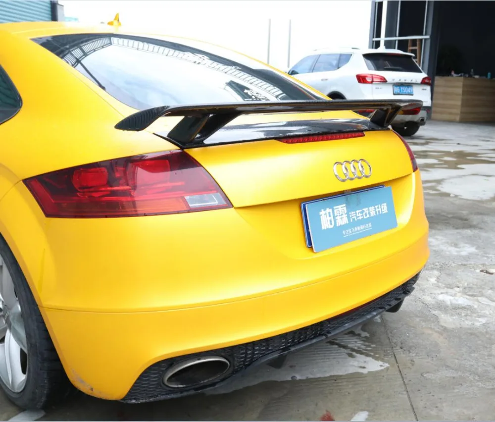 Углеродное волокно заднее крыло багажника выступ Спойлеры для 08-14 Audi TT TTRS Coupe 2