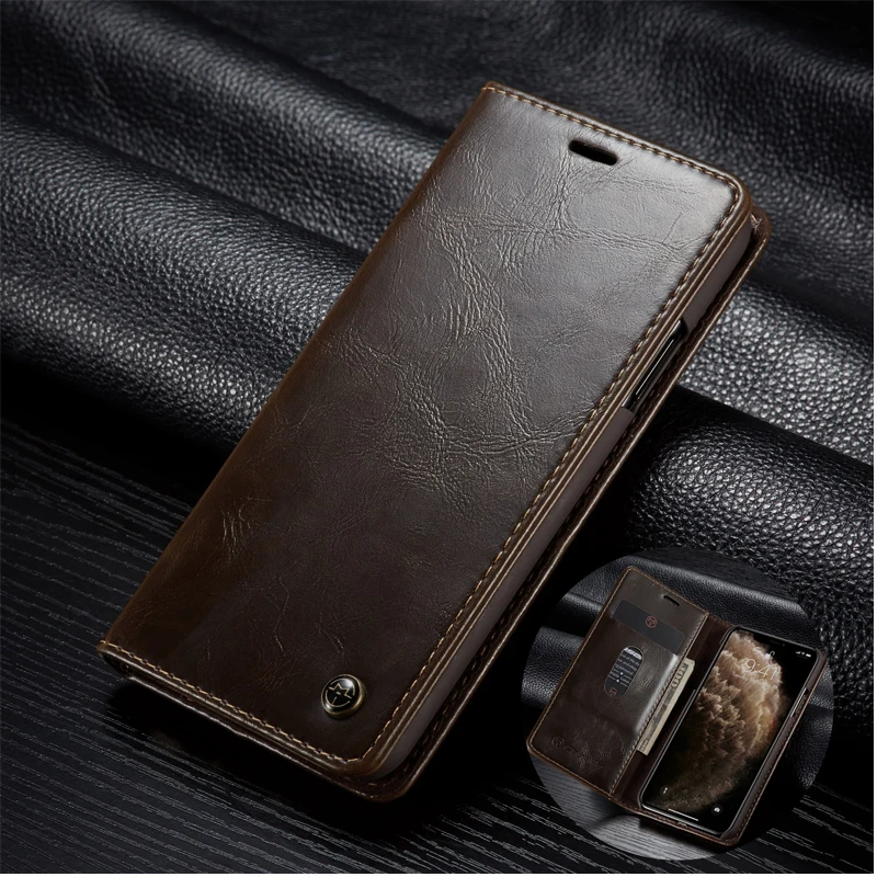 CaseMe Оригинальный чехол для iPhone 11 Pro Max Магнитный Флип Ретро кожаный бумажник