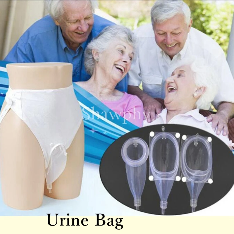 Older Men Woman Silicone Urine collector Bags Silicone Urinal with Urine Catheter Bags Urinal Pee Bag For Urinary Incontinence