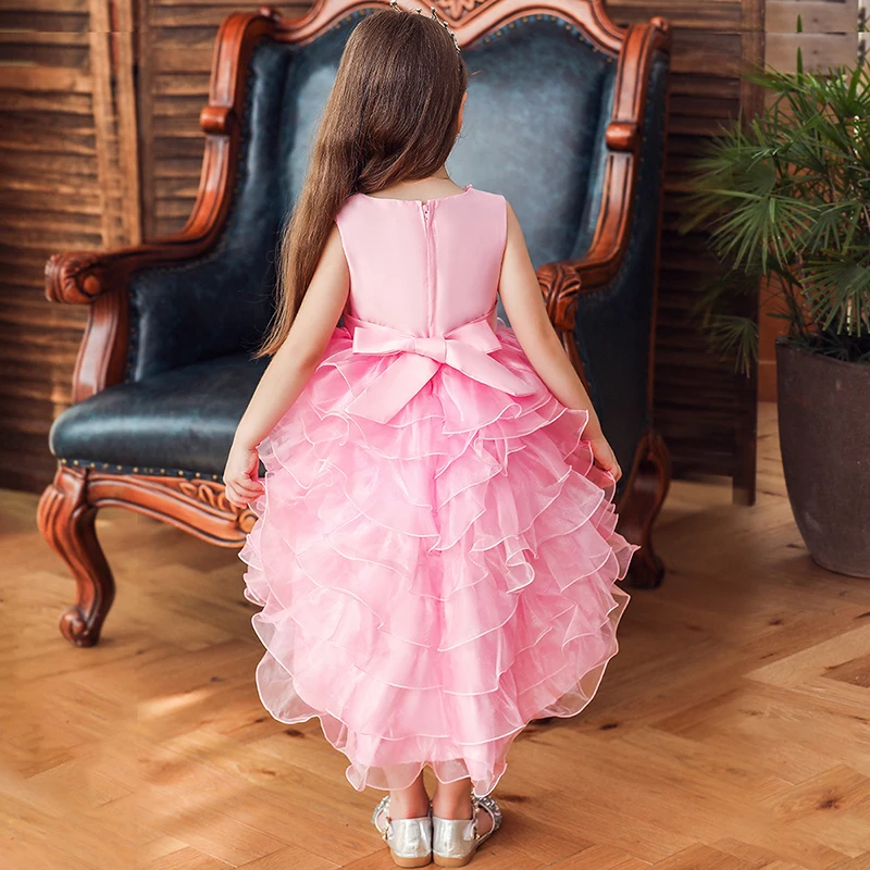 Платье принцессы с цветами для девочек летнее платье-пачка свадьбы дня рождения