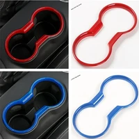 yimaautotrims water cup holder frame cover trim 1 pcs fit for ford mustang 2015 2016 2017 abs blue red interior mouldings