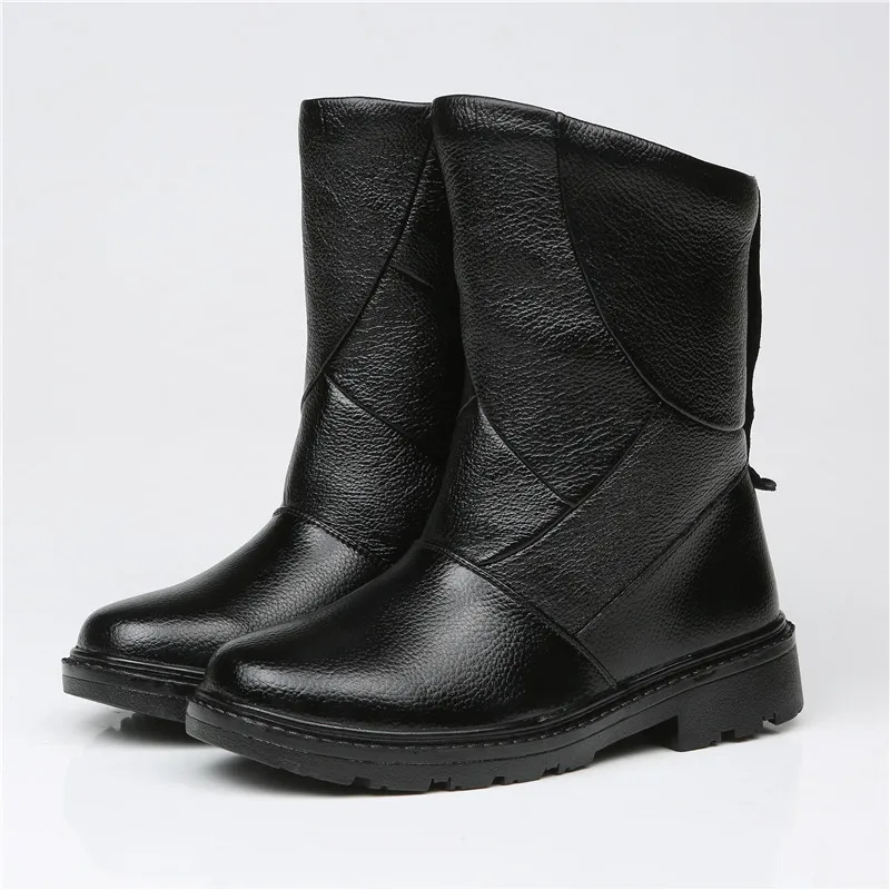 US5-10 из натуральной кожи Водонепроницаемые очень теплые зимние ботинки до