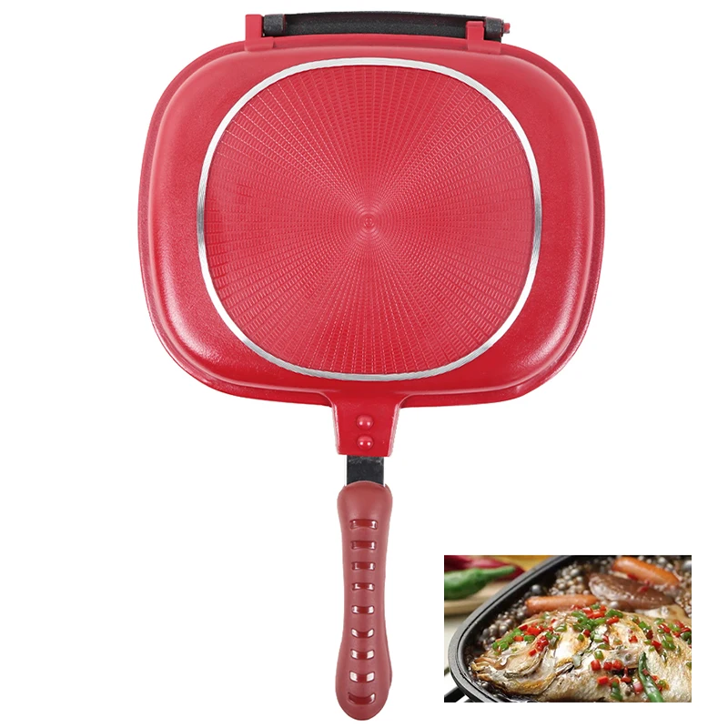 Двусторонняя сковорода с антипригарным стейк Сковорода для блинов посуда