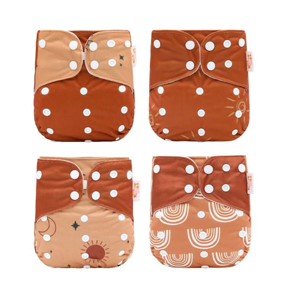 

Rainbow&Iris 4pc/Set Eco-friendly Cloth Diaper For Baby Pocket Diaper Washable Reusable Fit 3-15kg