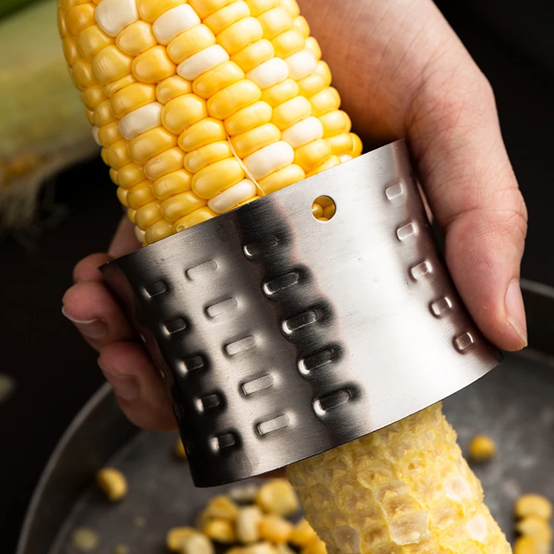 

1pc Stainless Steel Simple Corn Grainer Round Corn Peeler Peeler Kitchen Cooking Tool Accessories