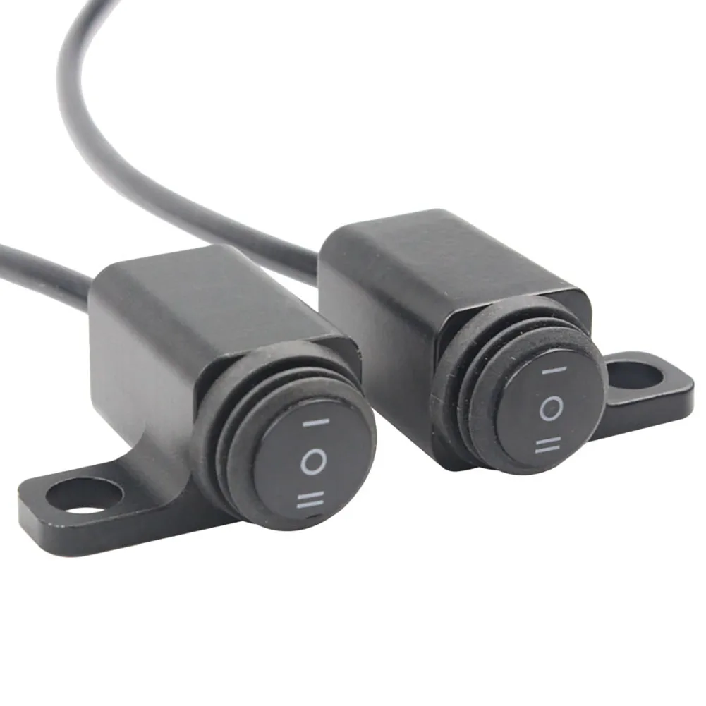 

12V Motorcycle 10mm Mirror Mount Switches Motorbike Headlight Hazard Brake Fog Lights ON-OFF-ON Waterproof Switch Button