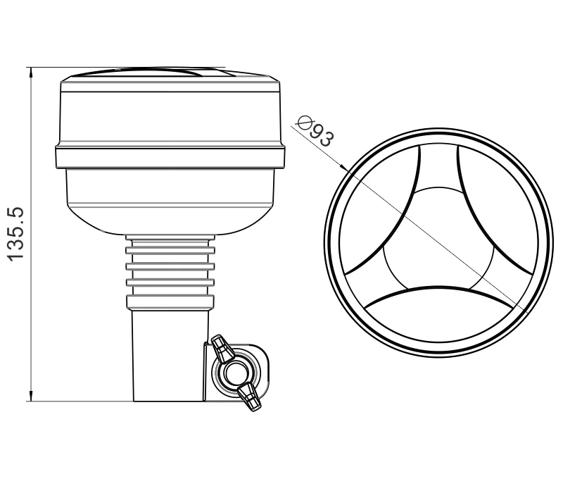

LED Rotation Beacon with Flexible DIN Pole Mount and ECE R65/ R10