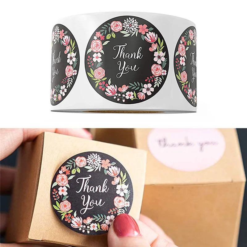 500 шт./рулон многоцветные круглые наклейки спасибо|Сувениры для вечеринок| |