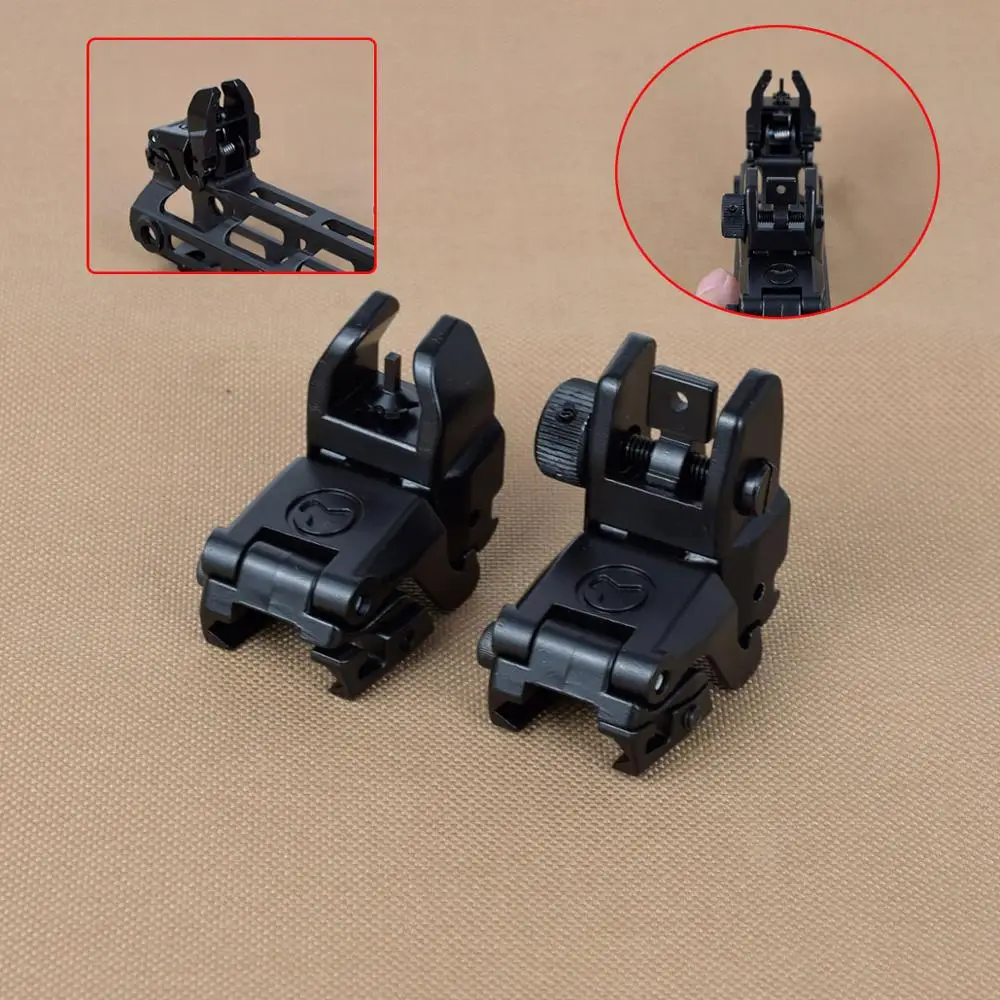 Тактический металлический быстро прижимной складной передний и задний прицел