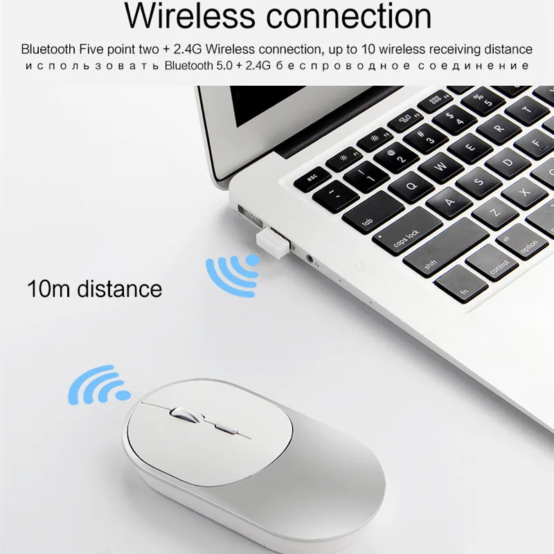 Беспроводная перезаряжаемая мышь Bluetooth 5 0 + 2 4G для Huawei MateBook X Pro 13 9 &quotMateBook D 14 15 13&quot