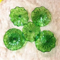 fashion wall decoration green colored handmade blown glass wall lamps for living room decor