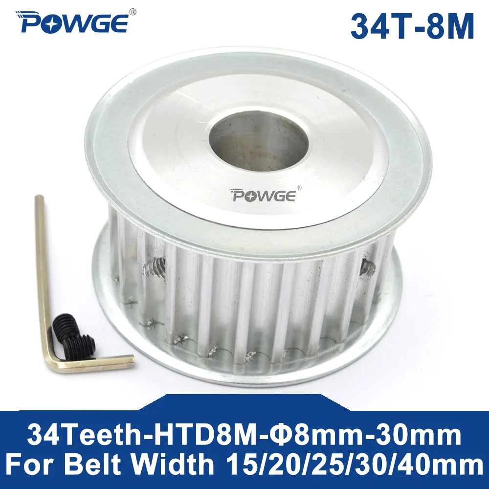 Зубчатый шкив с круглым отверстием 8-28 мм для ремня шириной 25/30/40 34-8 м 34 Т |